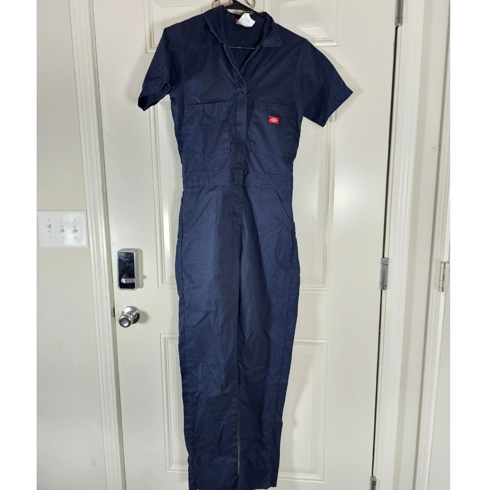 Dickies Womens Short Sleeve Coveralls Navy Blue Utility Jumpsuit FV332FDN XS